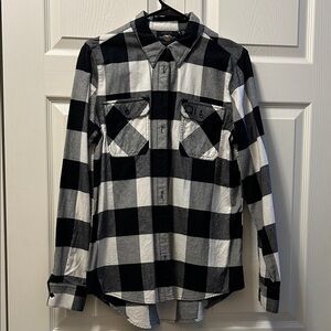 Harley Davidson Black and White Plaid Shirt